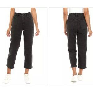 Vintage Royalty12 32x27 High Rise Button Fly Raw Hem Straight Jeans Black